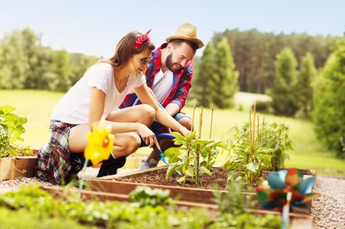 Seasonal garden upkeep tools and planting in Bow