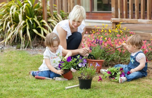 Landscaping in Bow with a modern garden design and planting
